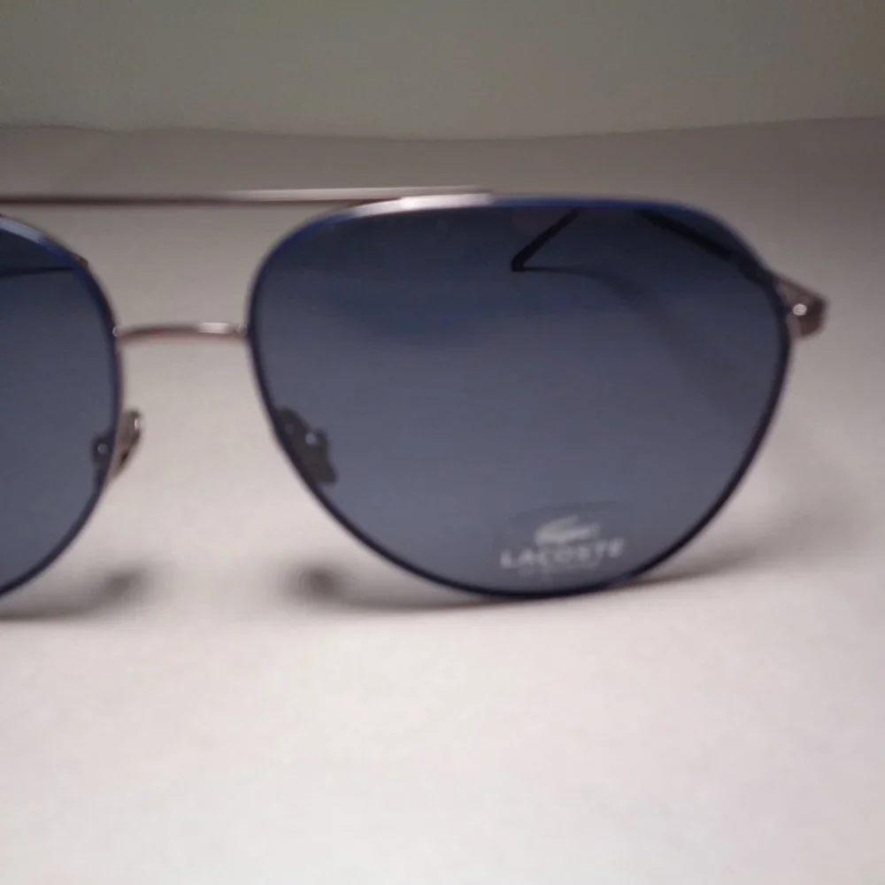 Lacoste L209S Silver Matte New Men's Aviator Sunglasses