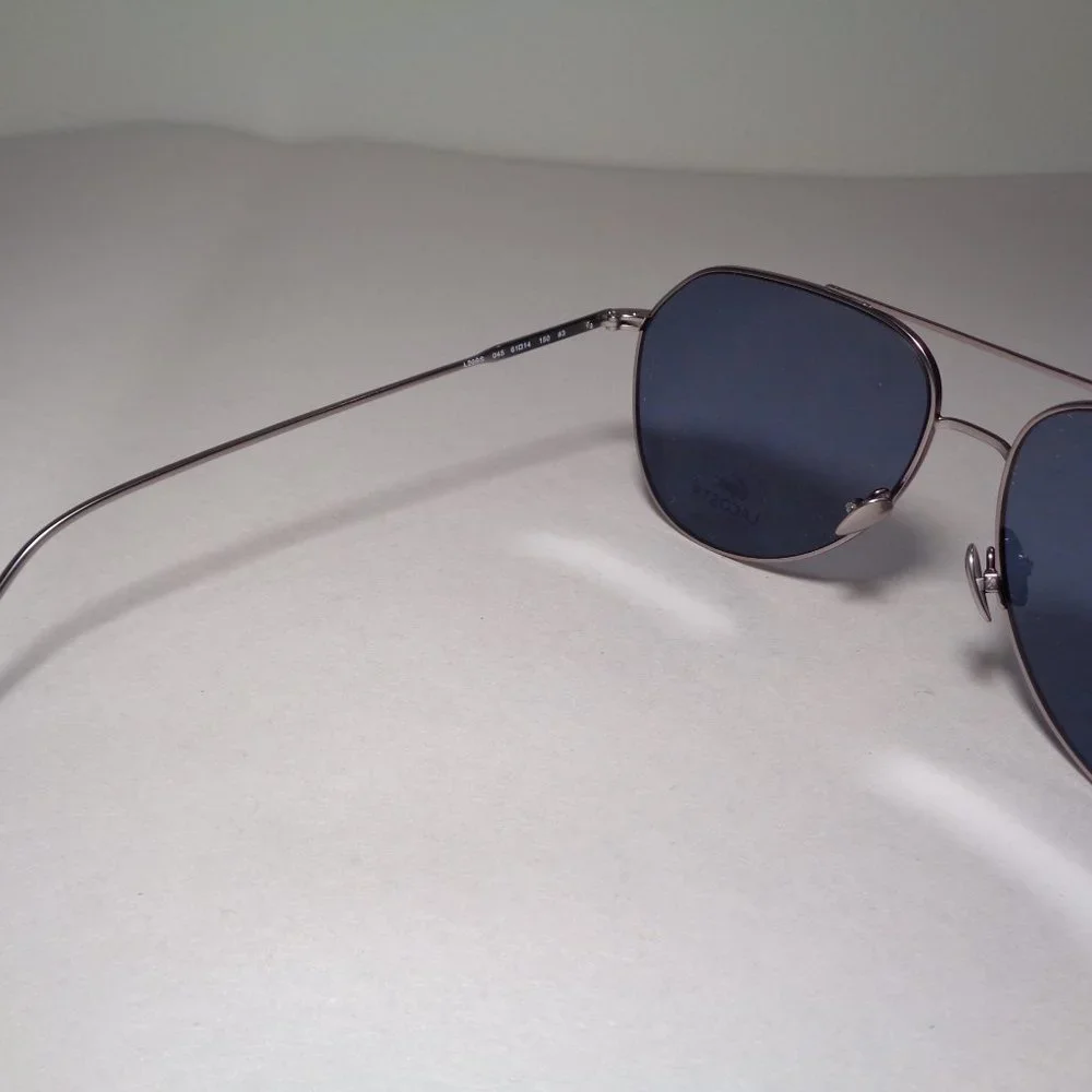 Lacoste L209S Silver Matte New Men's Aviator Sunglasses