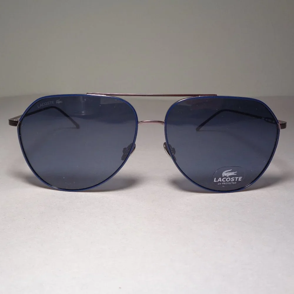 Lacoste L209S Silver Matte New Men's Aviator Sunglasses