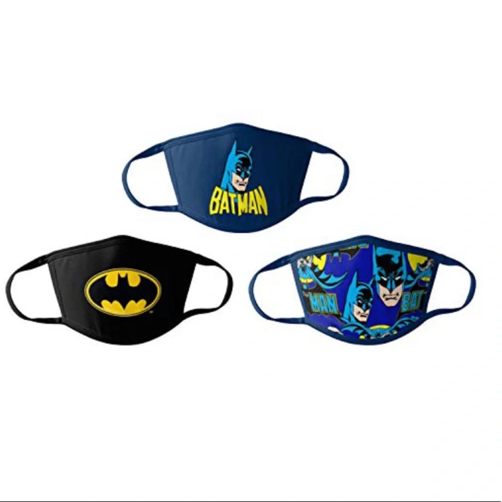 New Kids Cloth Face Masks 3-Pack Batman superhero washable