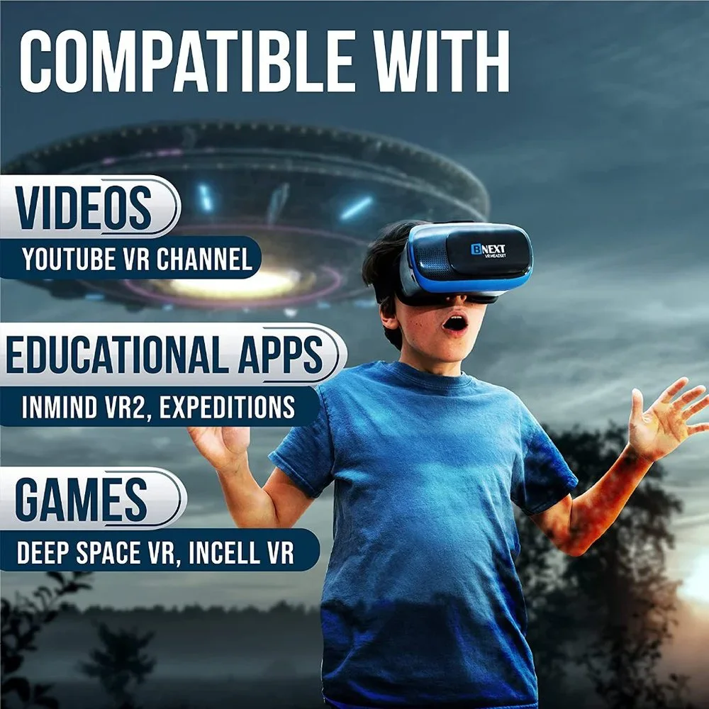 VR Headset Compatible with iPhone & Android Phone Universal Virtual Reality Gogg