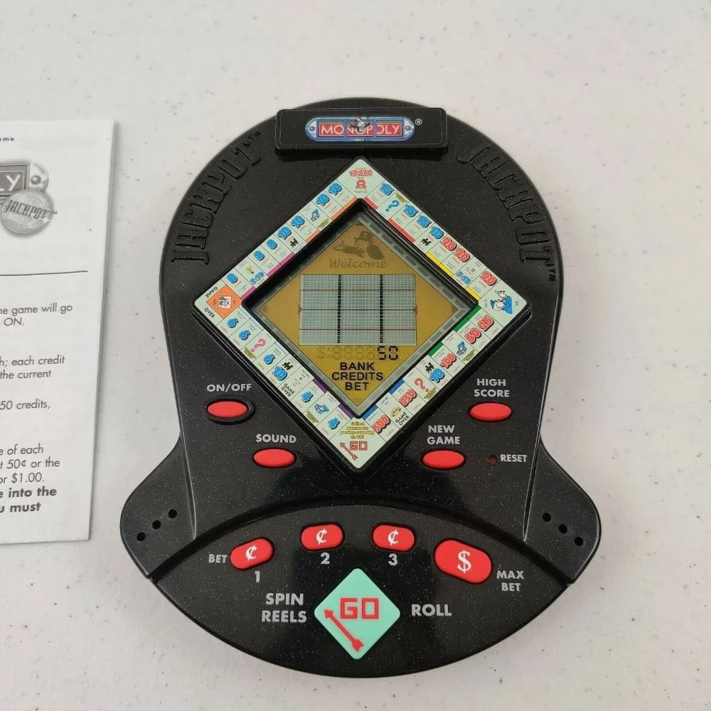 Vintage 1990s Monopoly Jackpot Pocket Slots Electronic Handheld Game by Hasbro