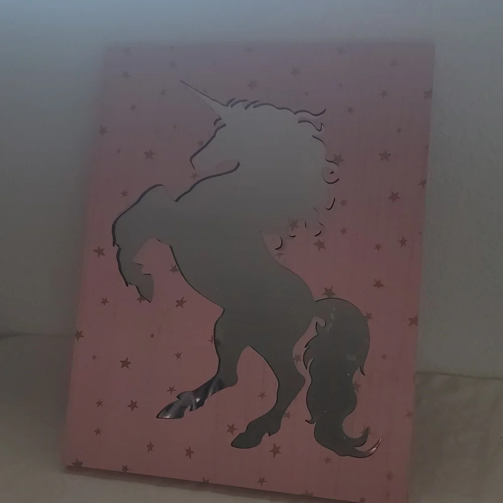 Unicorn Pink W/ Gold Stars Mirror