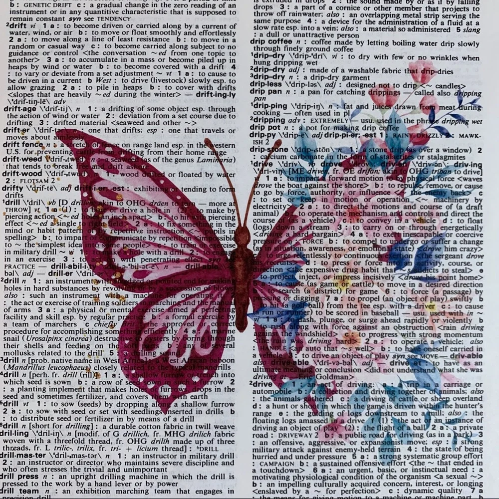 Dictionary Art Print, Butterfly, Dictionary Print, Vintage Art Print