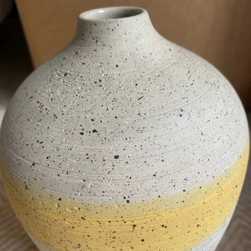 West Elm striped vase