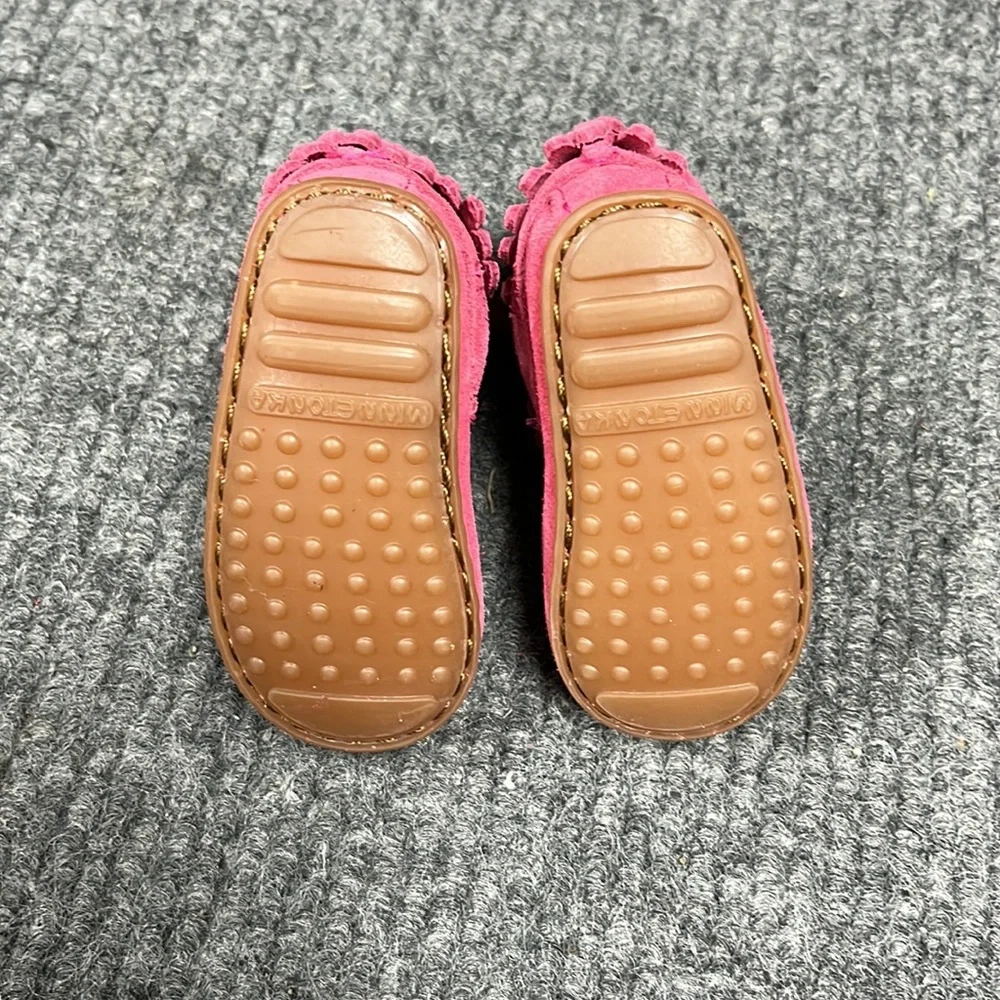 Minnetonka Kid’s Pink Double Fringe Zip Up Bootie (3198)
