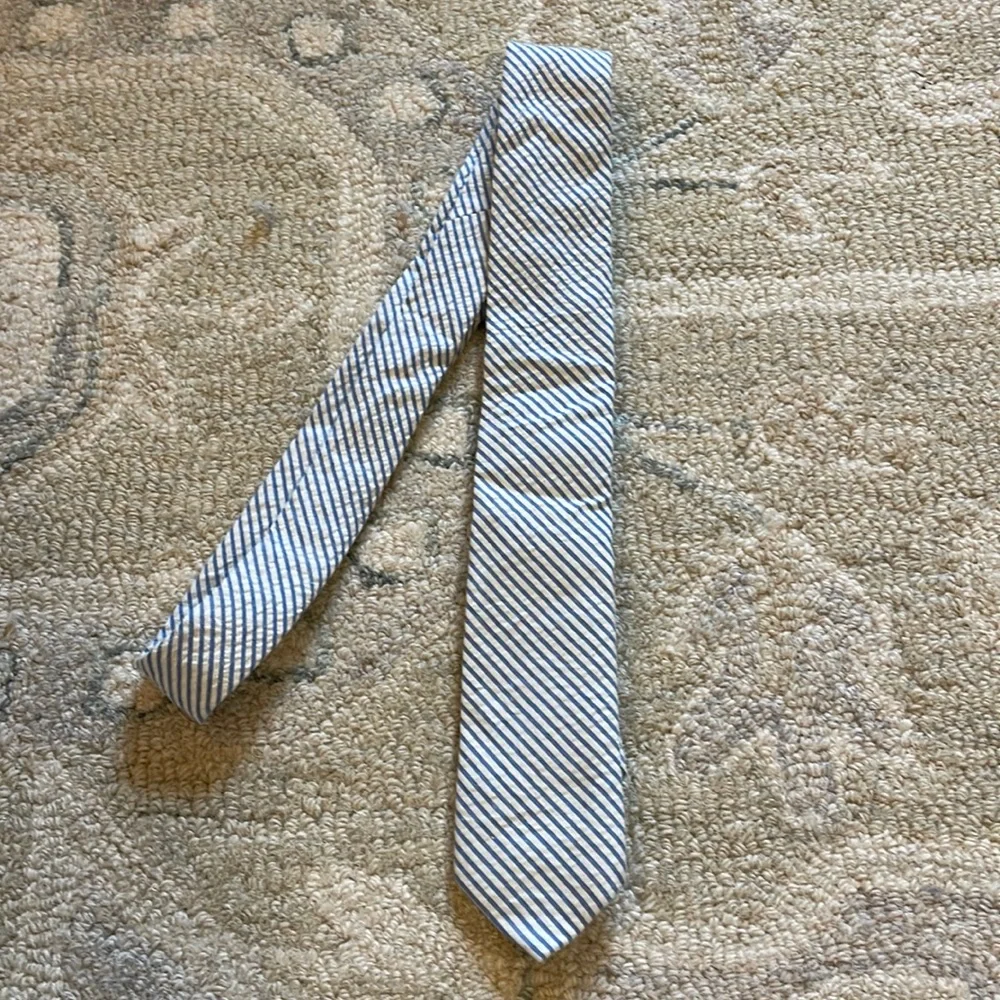J Crew Crewcuts Blue Seersucker Tie