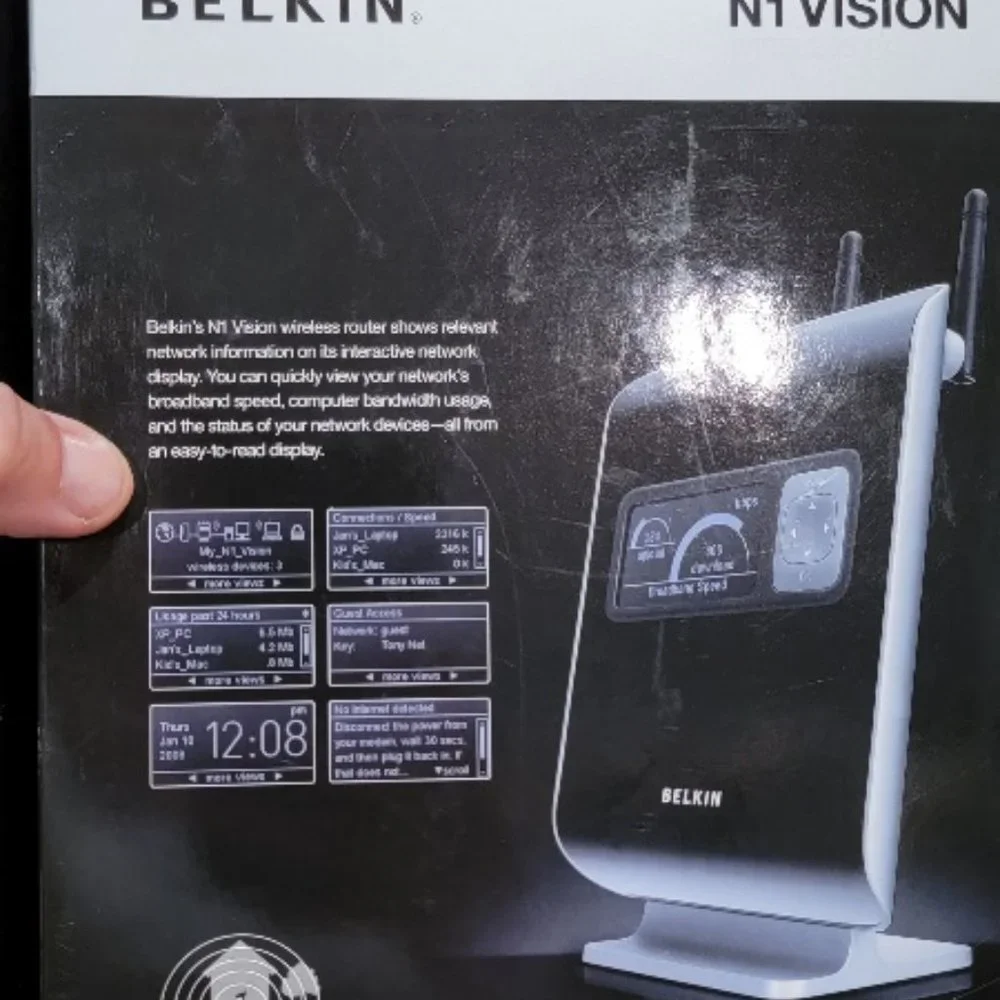 Belkin N1 Vision Wireless MIMO Router #F5D8232-4 COOL Screen