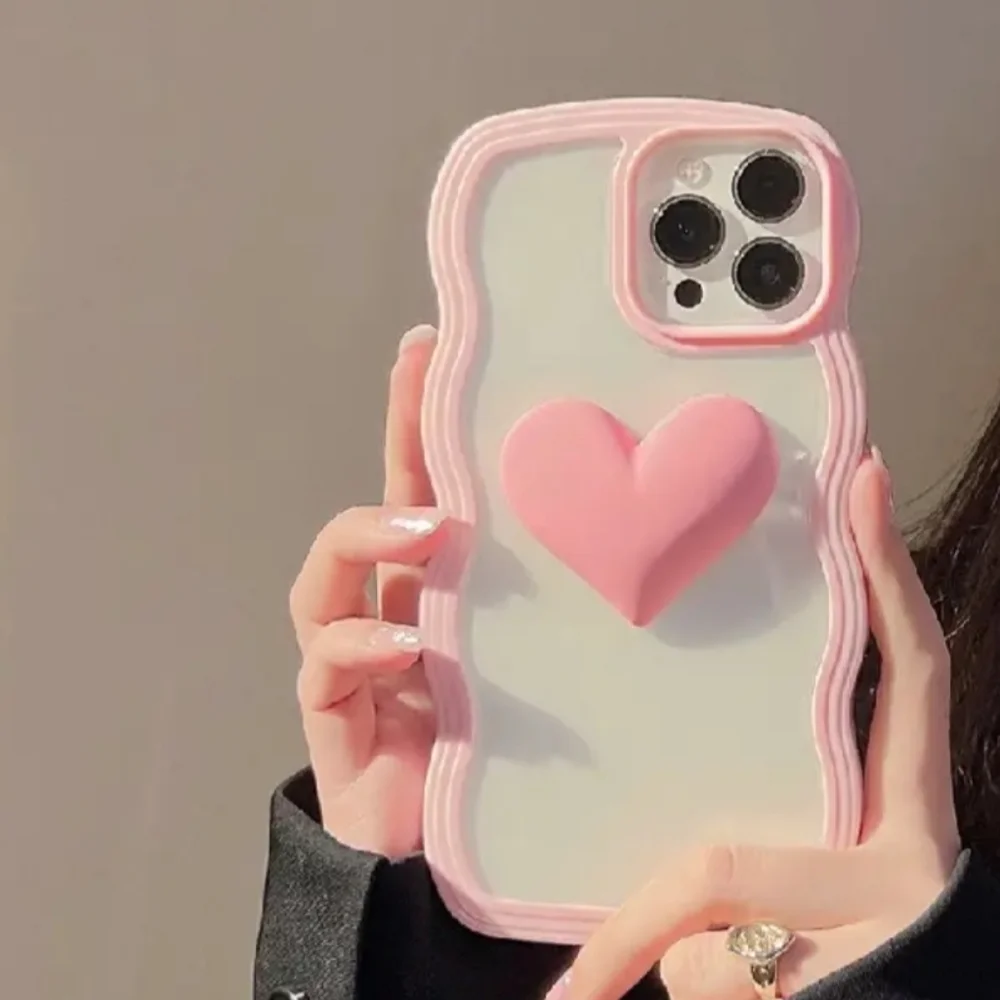 Brand new Apple Iphone 14 Pro Max Wavy love heart 🩷Silicone Phone Case