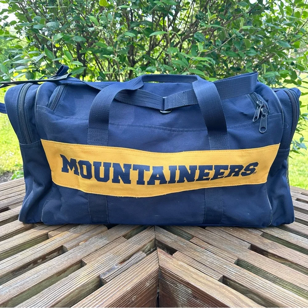 Flying Circle West Virginia Mountaineers Large Military Grade Duffel Bag Blue