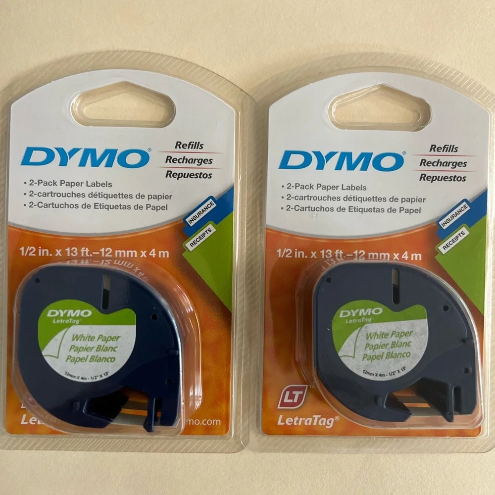 Set of 2 double packs Dymo labels refills