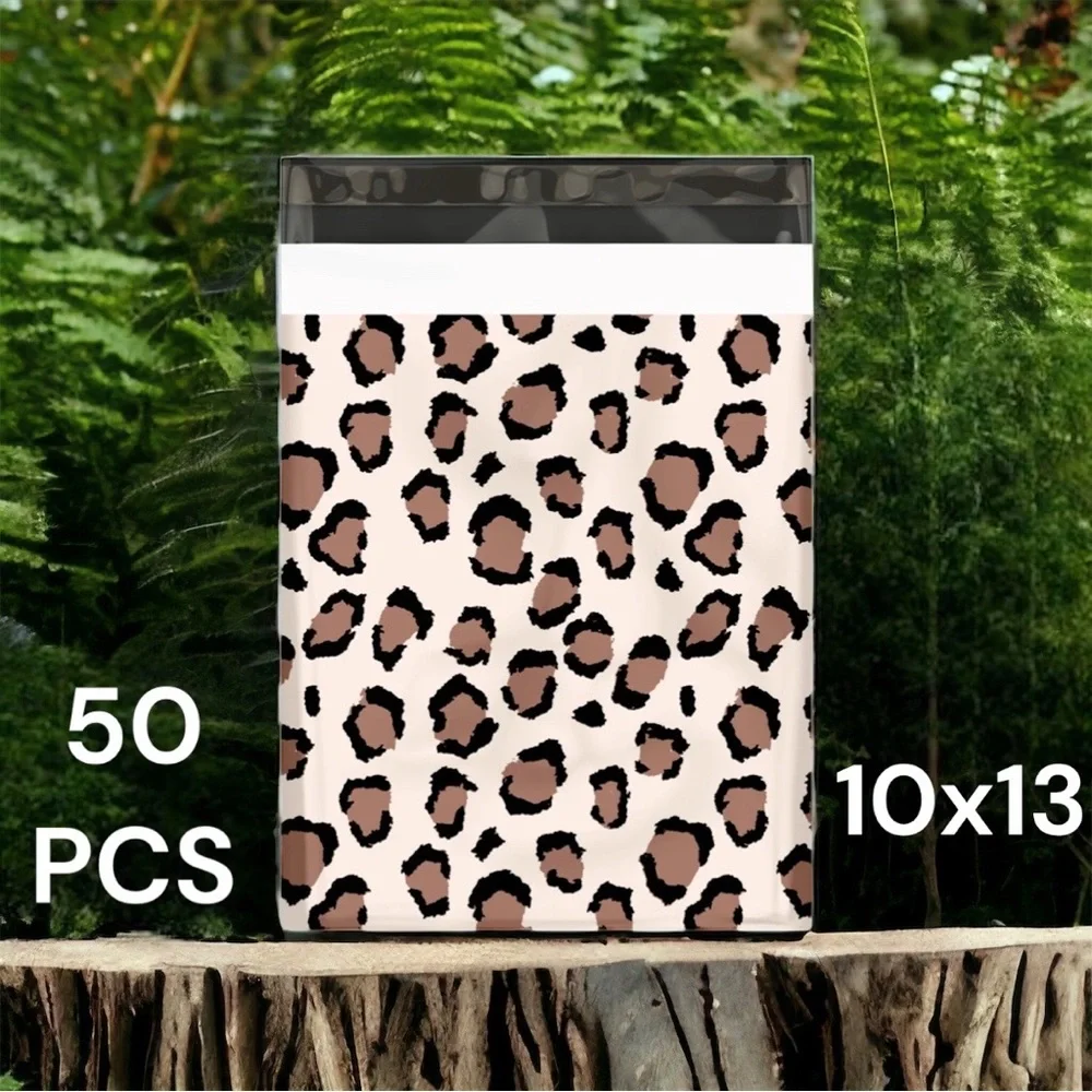 50 10X13 Poly Mailers Leopard Spots Print Shipping Envelopes Bags PRICE IS FIRM