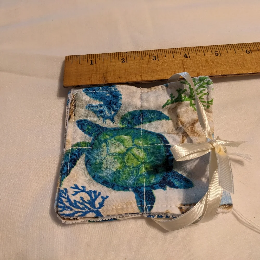 3 Microfiber Makeup Removers Handmade Hand Crafted Sea Turtles