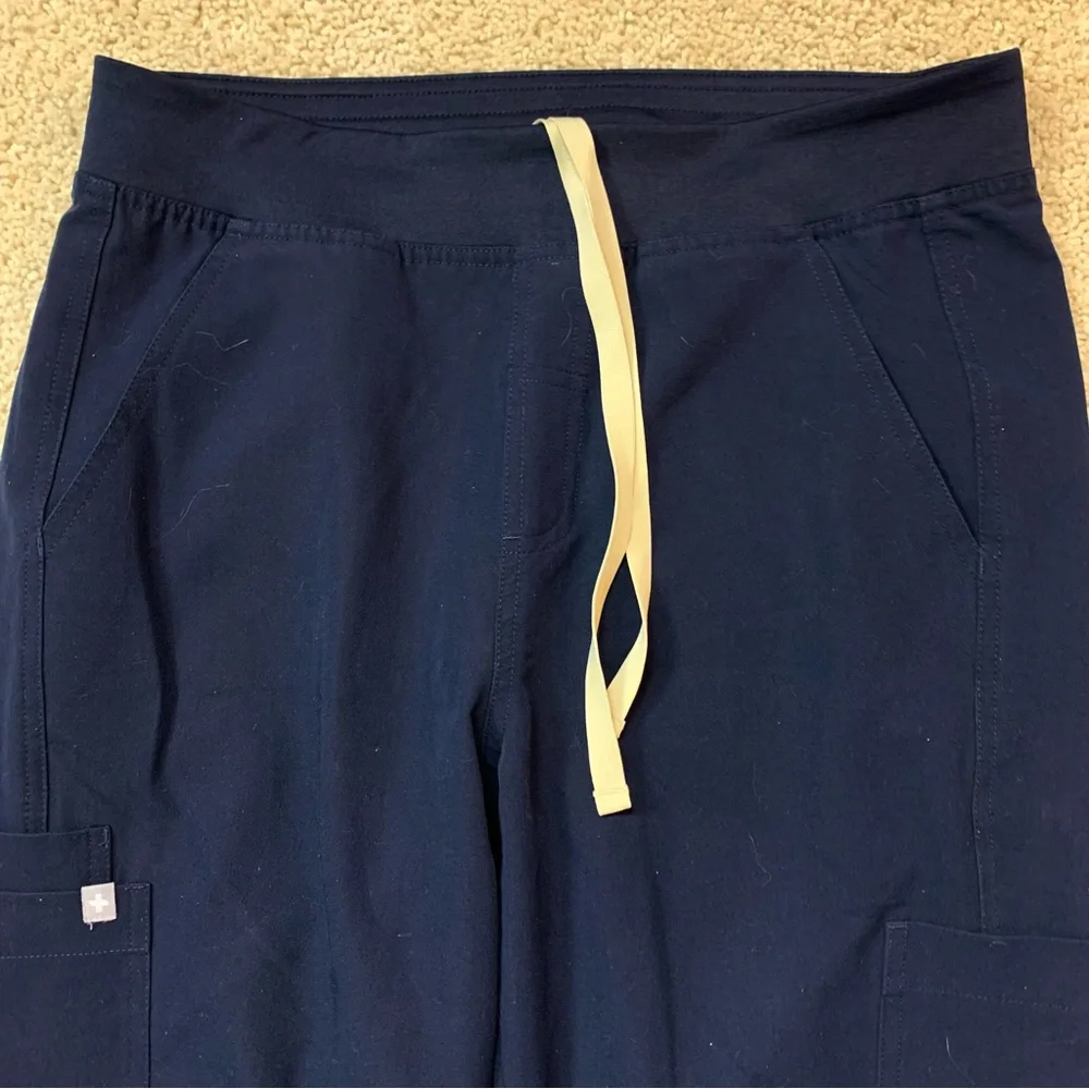 Men's FIGS Navy Blue TECHNICAL COLLECTION Cargo NURSING Multi Pocket SCRUB PANTS
