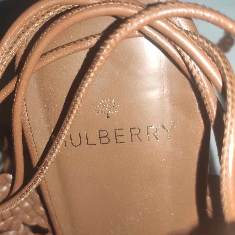 Mulberry Women's Woven Leather Wedge 38