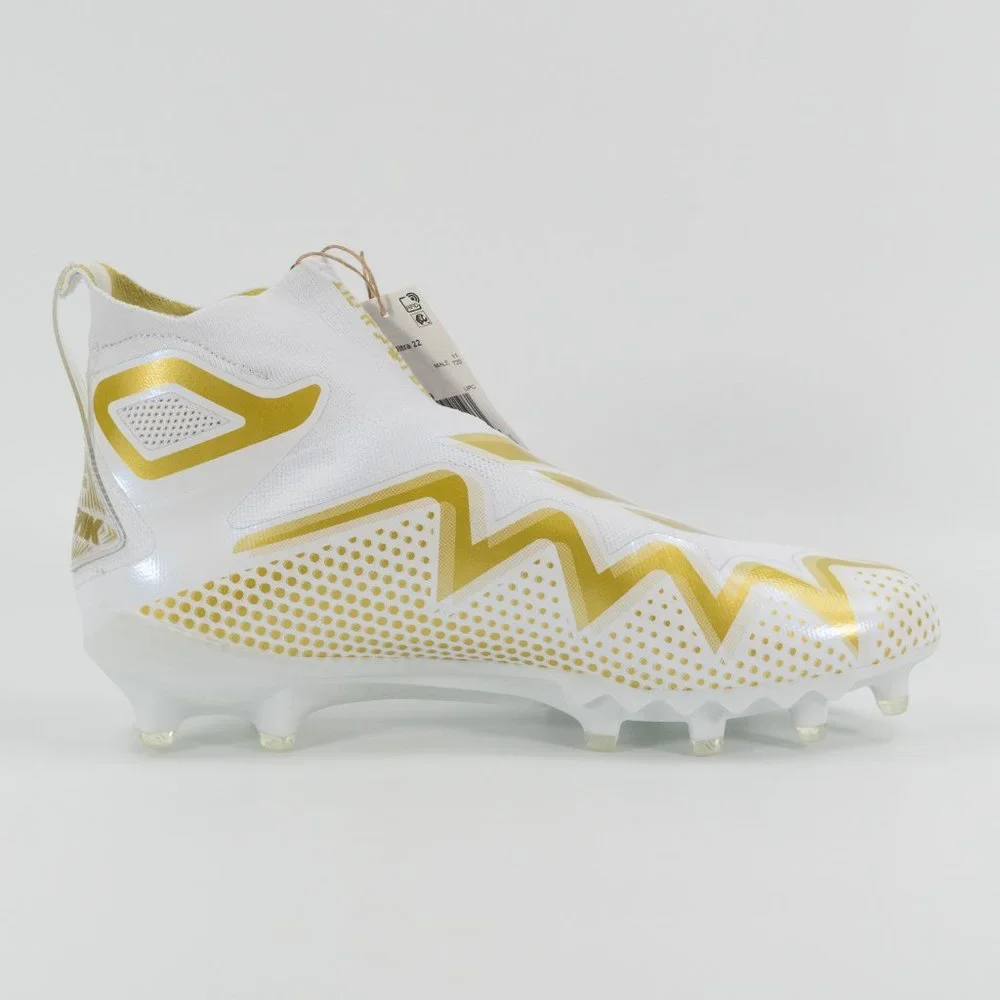 Adidas Mens Freak Ultra 22 'White Gold Metallic' Football Cleat GX7979 size 11.5