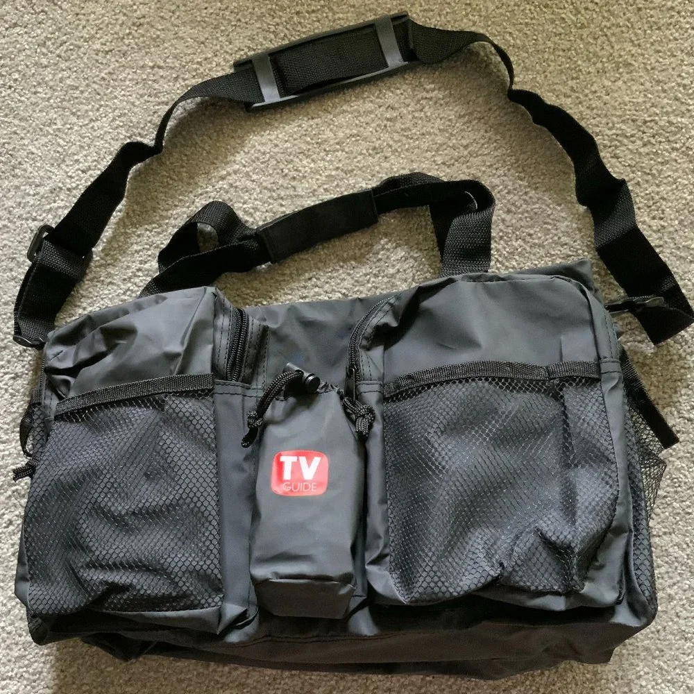 TV Guide Logoed Black Duffel Bag. NWOT