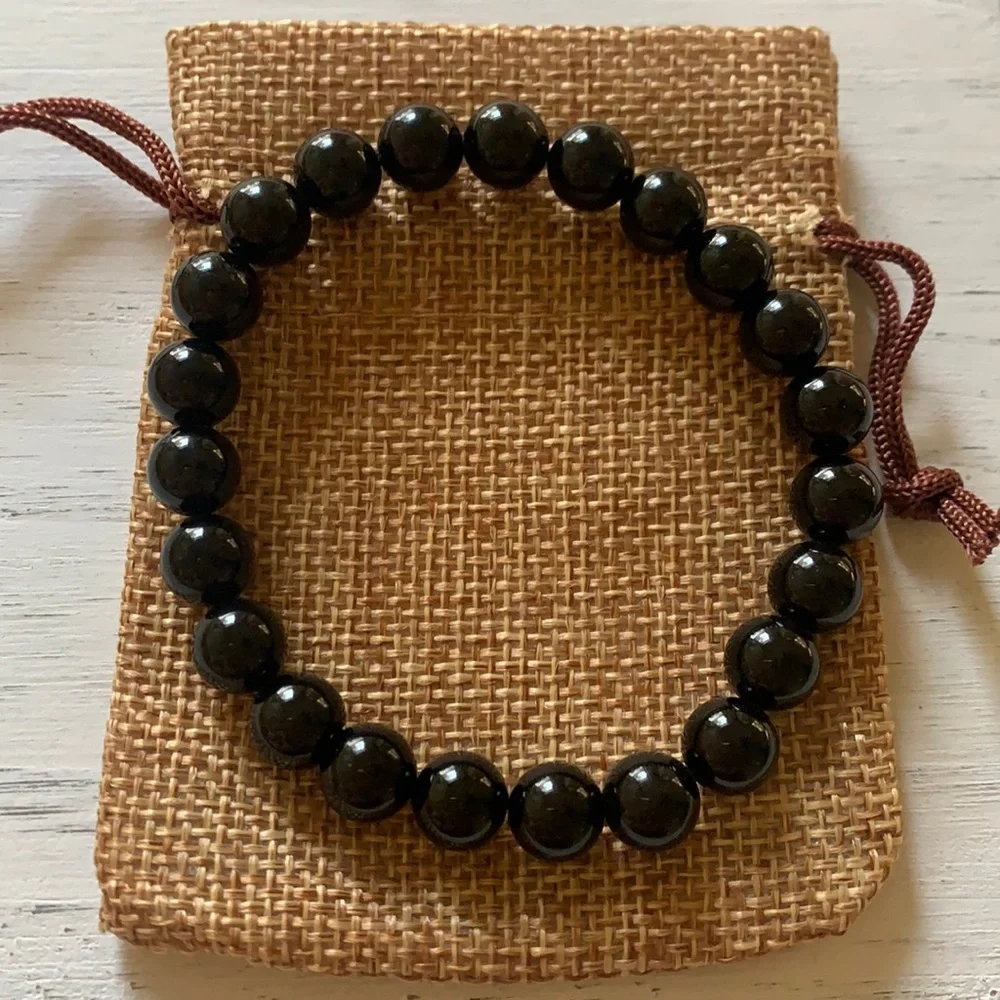 BrandNew Black Tourmaline Adjustable Bracelet Black Tourmaline Bracelet