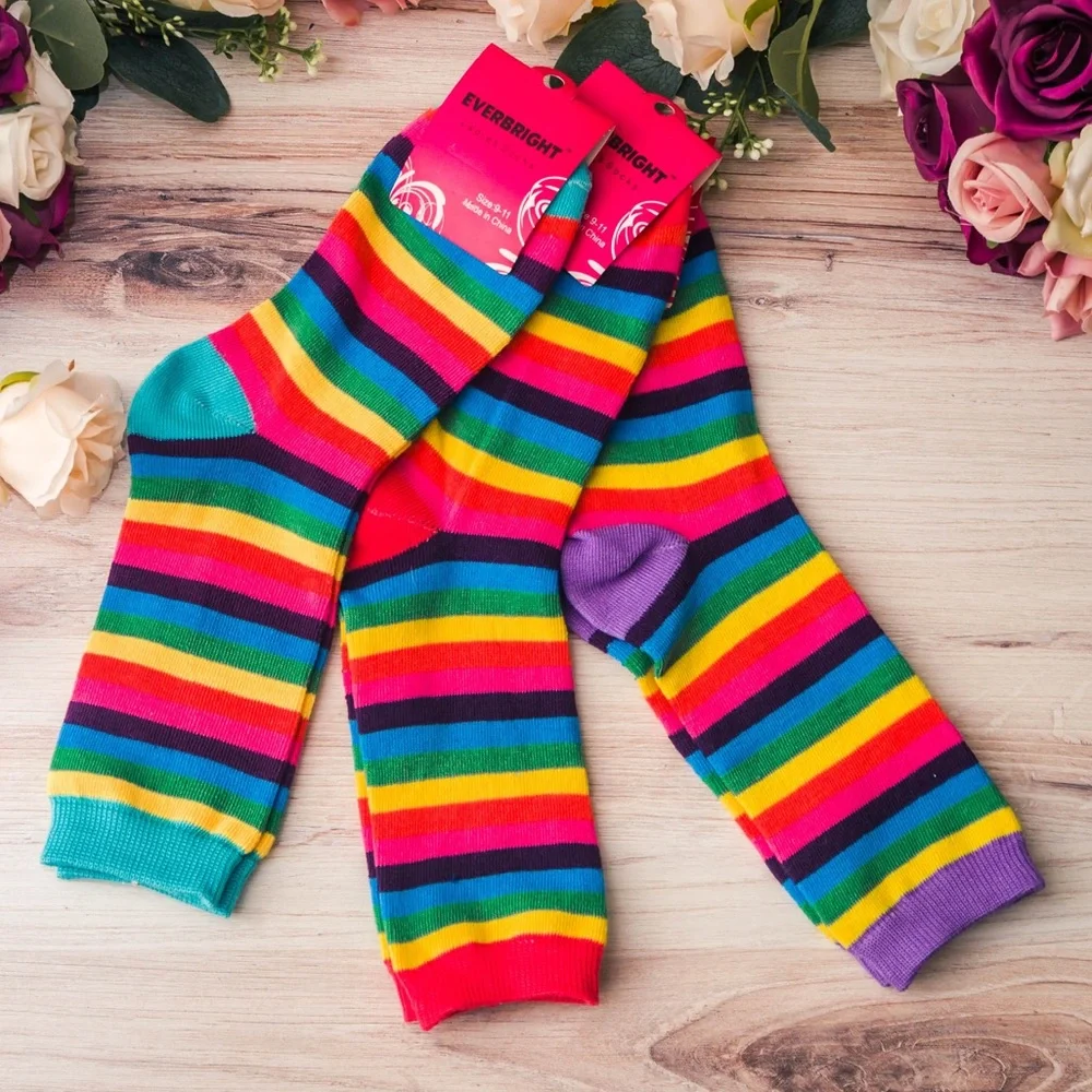 Wholesale - 9 Pairs - Rainbow LGBT Pride Crew Socks - One Size