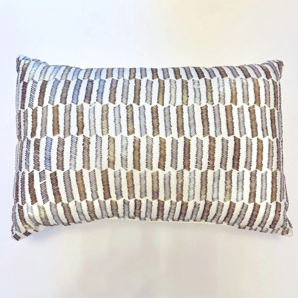 Nate Berkus for Target Silver and Gold Beaded Throw Pillow