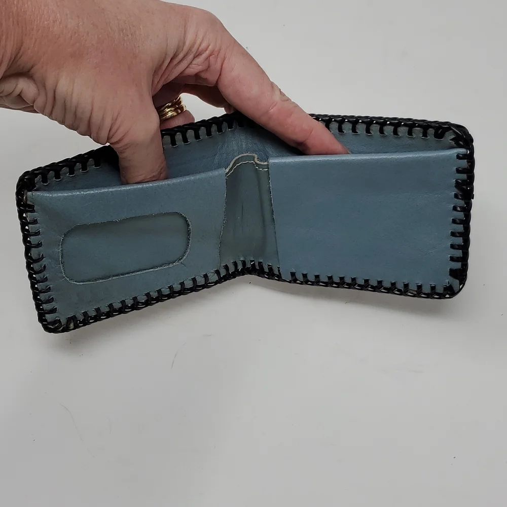 Bifold Wallet Wild Horses Hand Tooled Embossed
