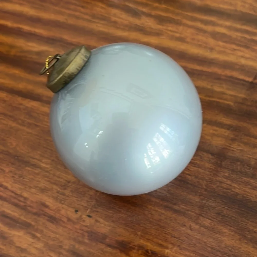 Restoration Hardware Silver Glass Christmas ornament 3” Medium