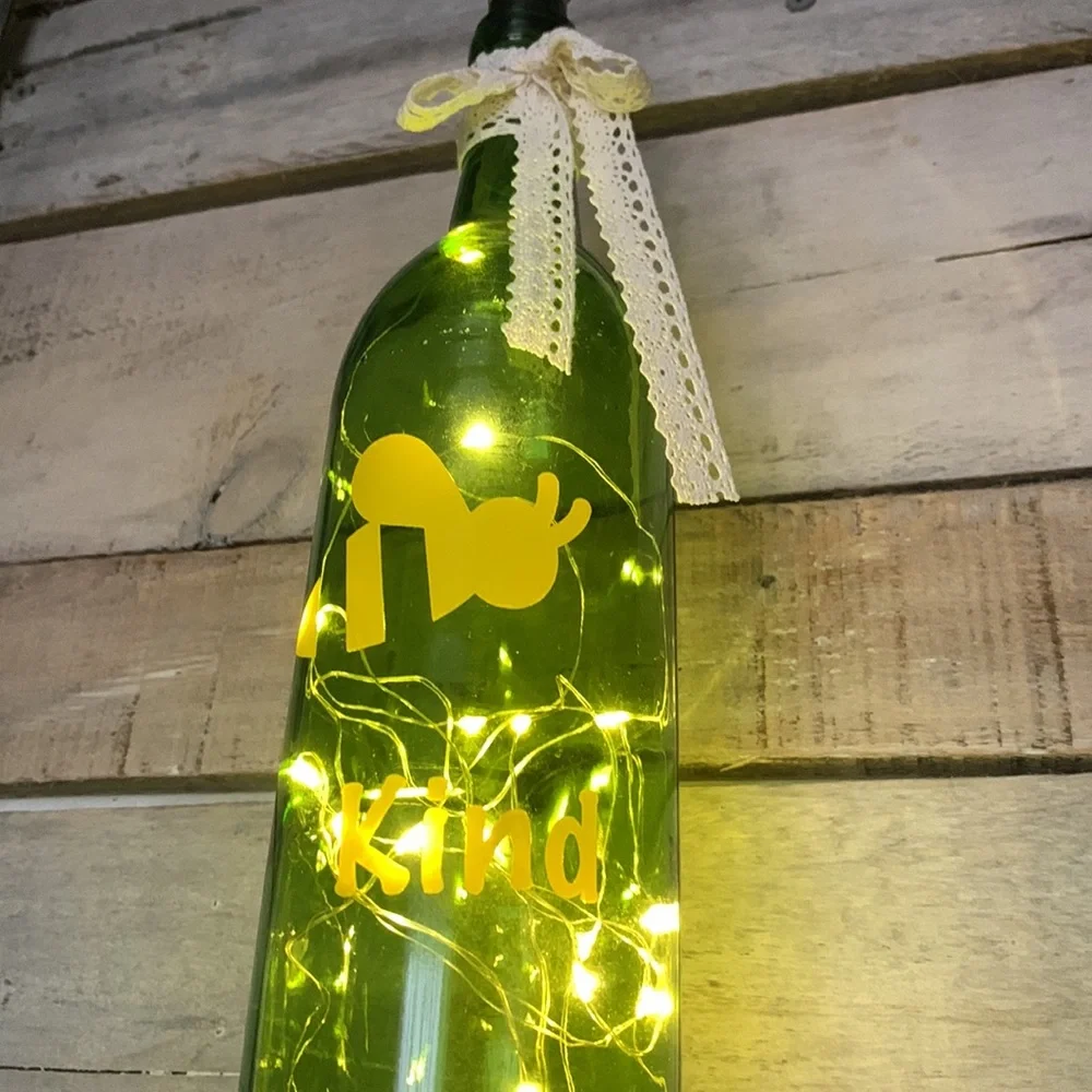 ‘🐝 Kind’ logo wine bottle lantern