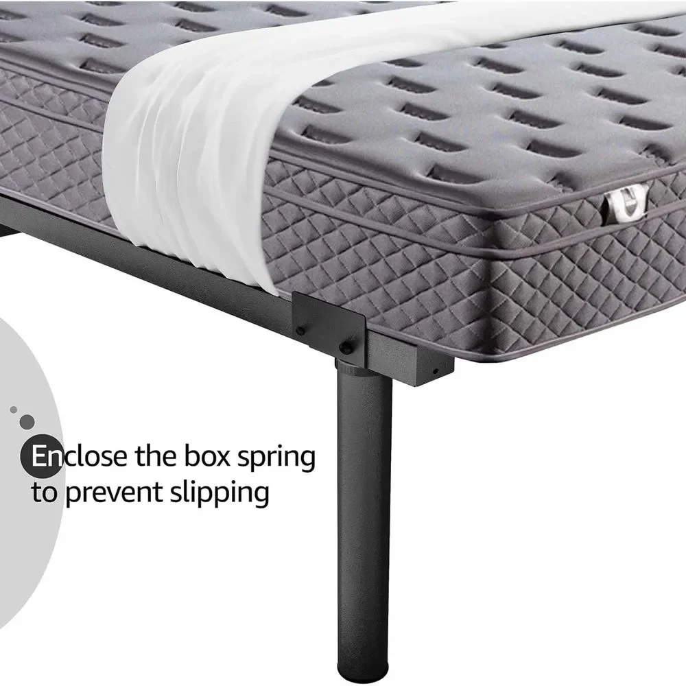 JOM Metal Bed Frame Queen Size - 14 Inch Rails Bedframe for Box Spring