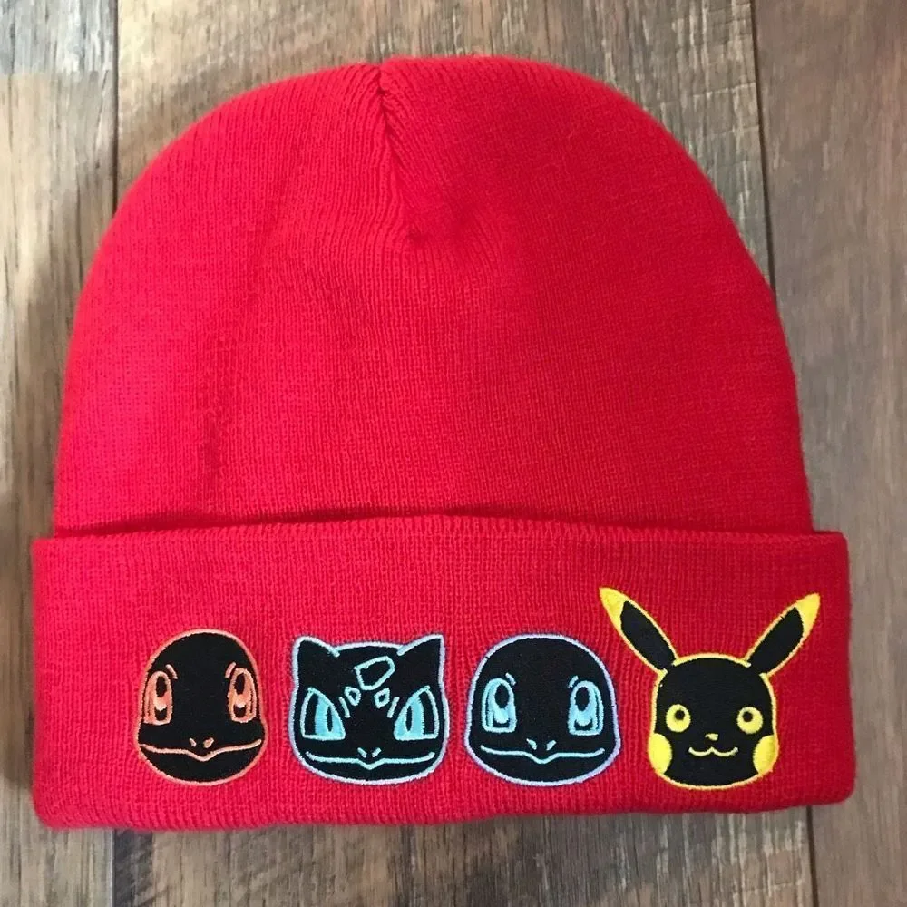 Pokémon Red toboggan hat winter snow hat appliqué One Size fits most