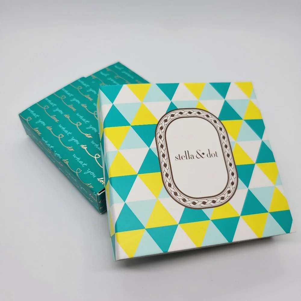 Stella & Dot Emma Triple Wrap Bracelet New Gold Silver White Beads Black Band