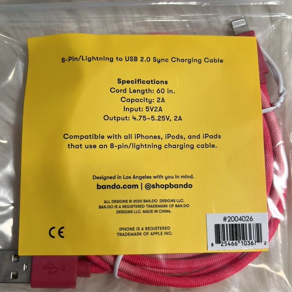 ban.do Pink Ombré Lightnight to USB Charging Cable