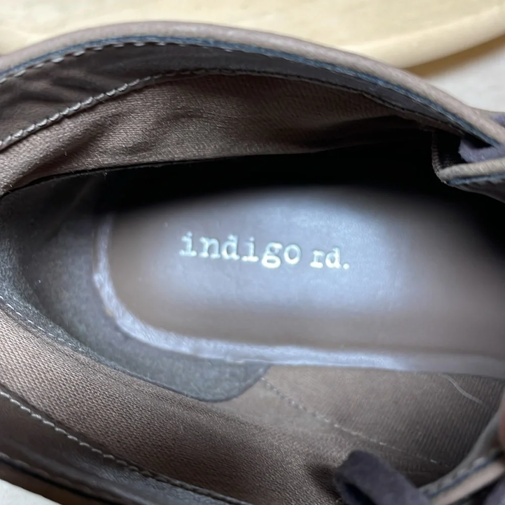 Indigo booties faux