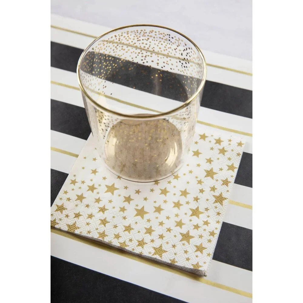 Paper Napkins Shining Stars 1 pack of 20 / Hester & Cook Ivory & Gold NIP