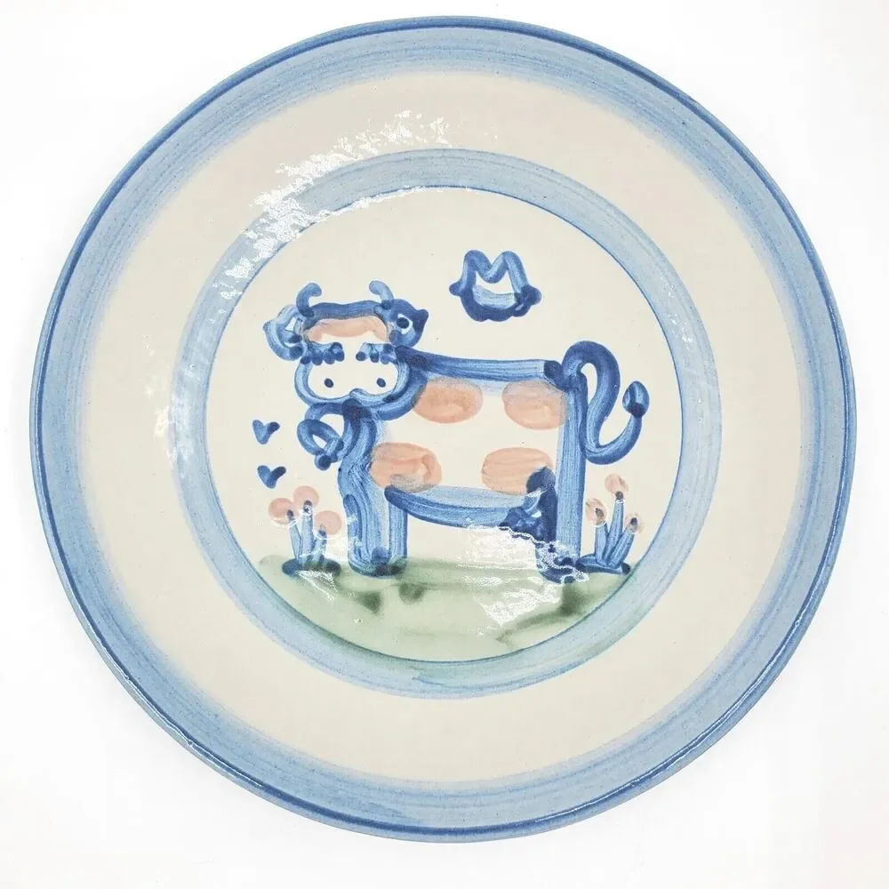 M A Hadley Pottery 9 inch COW Plate