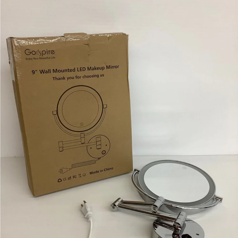 9 inch wall mounted LED makeup mirror