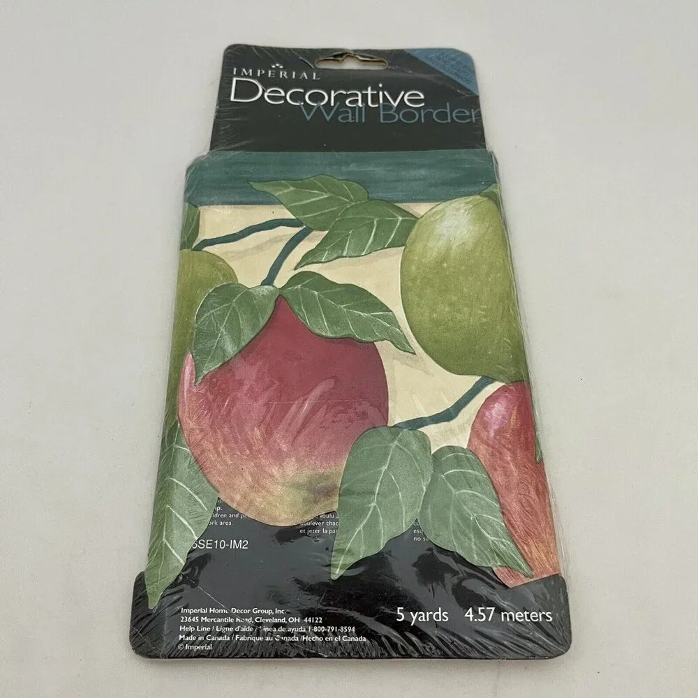 Imperial Wall Paper Border Sculpted Edge Vine Apple Fruit Border 5 Yards