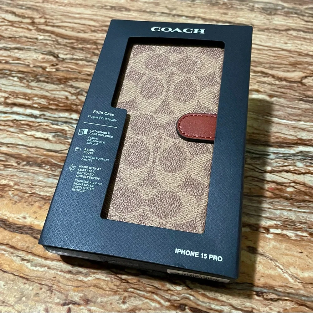 Coach phonecase brown