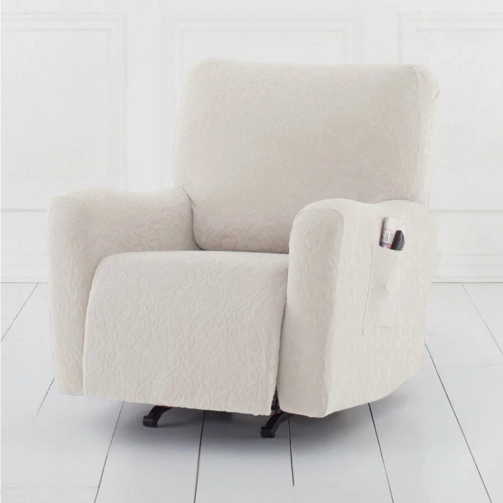 NWT Slipcover for Recliner Chair, BrylaneHome BH Studio, Ikat Print, Color Linen