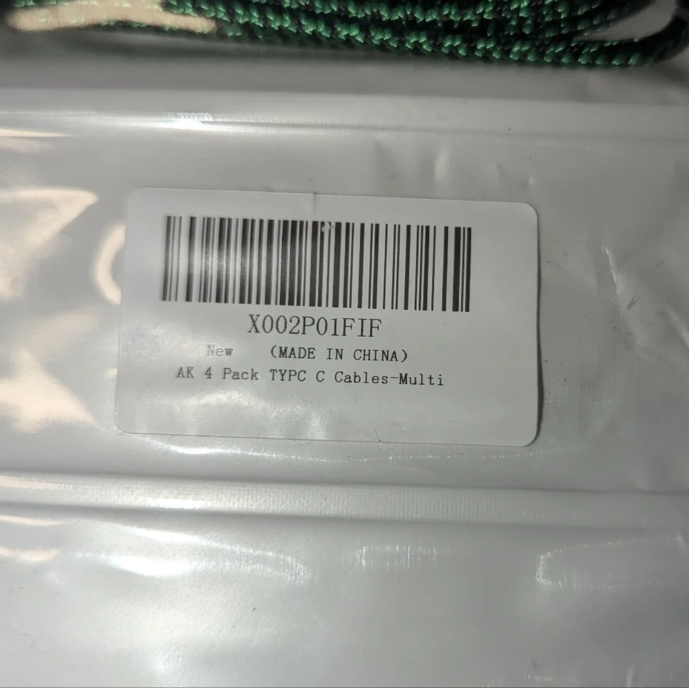 $5 Set of 2 Type C Cables Pink & Green