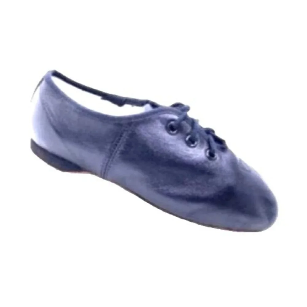 Bloch Little Girls Jazz Flex Black Leather Suede Split Sole 11.5 Dance Shoe Lace