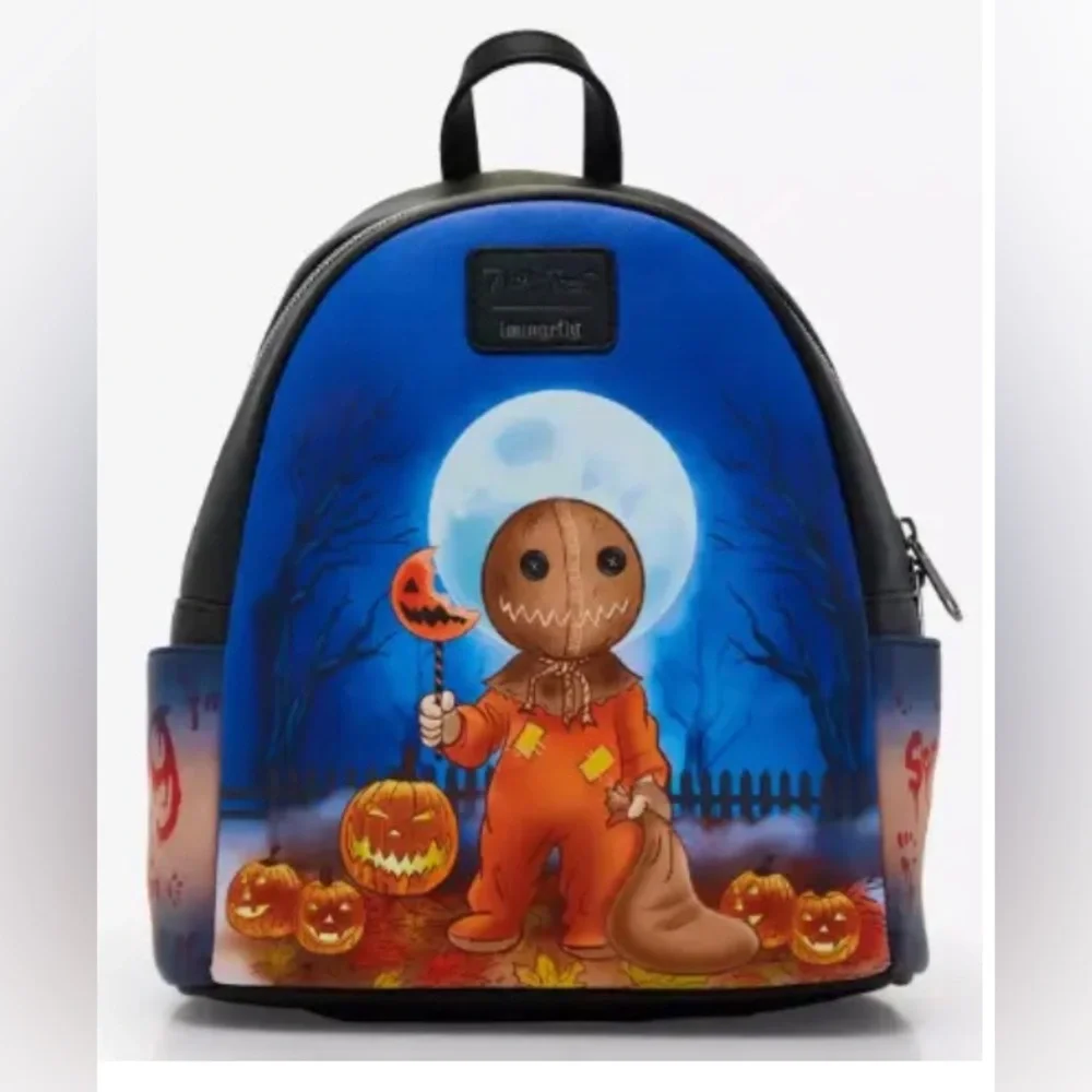 NEW | LOUNGEFLY Trick 'R Treat Glow-In-The-Dark Sam Mini Backpack