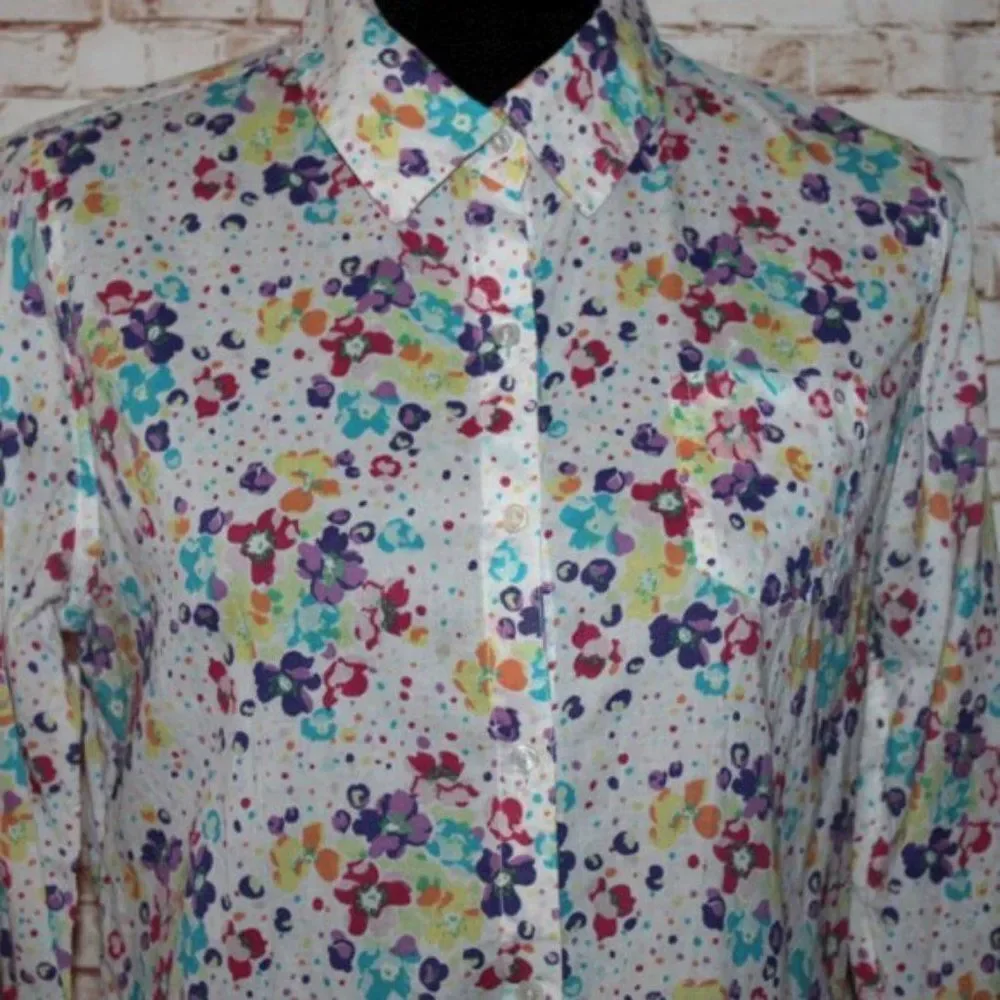 Justice Floral Button Up Top Size 18