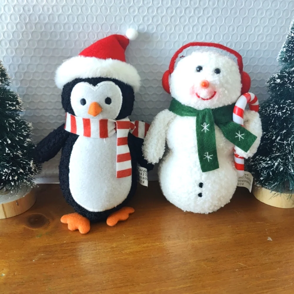 Set Of 2 Snowman Penguin Plush Christmas 2024 NWT 7-8” Target T
