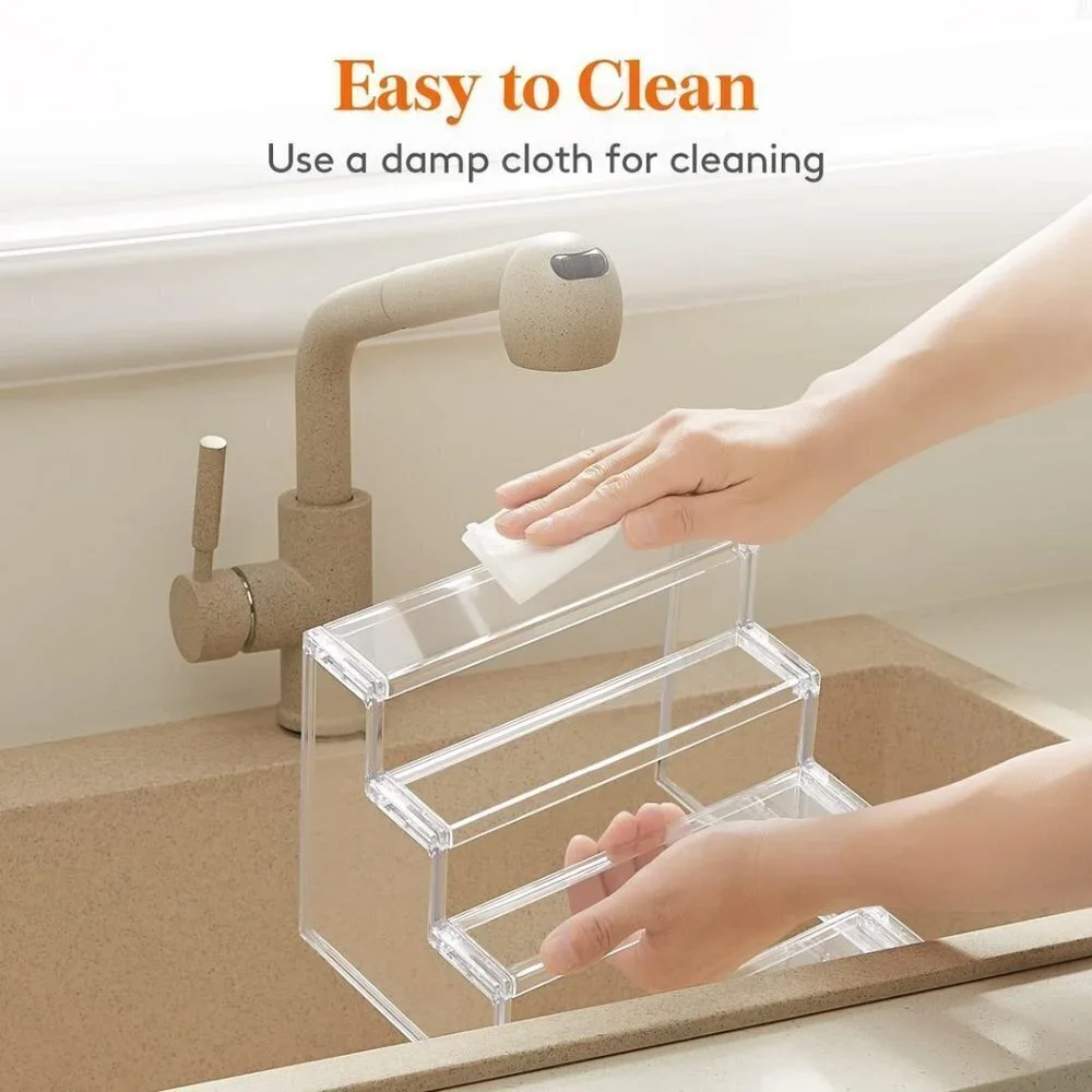 4 Tier Clear Display Risers Stand, Plastic Organizers for Figures - 9inch_1 pack
