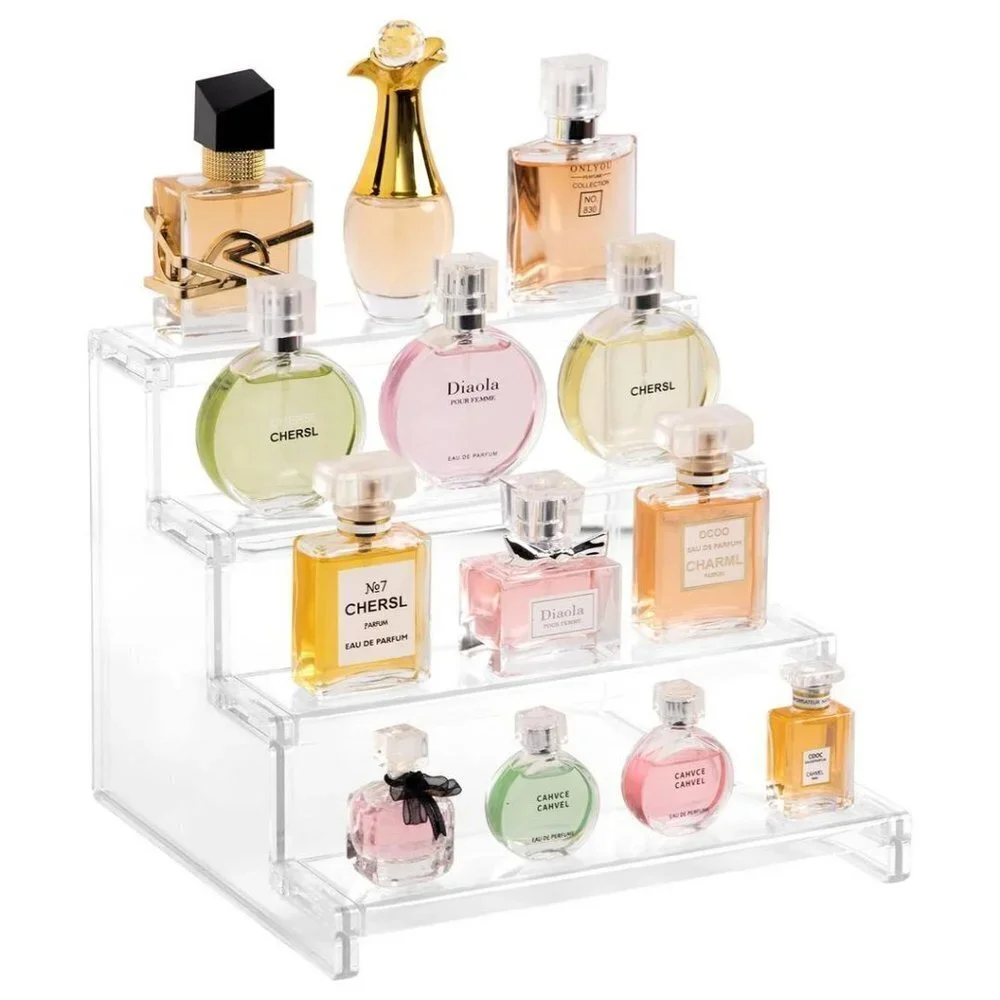 4 Tier Clear Display Risers Stand, Plastic Organizers for Figures - 9inch_1 pack