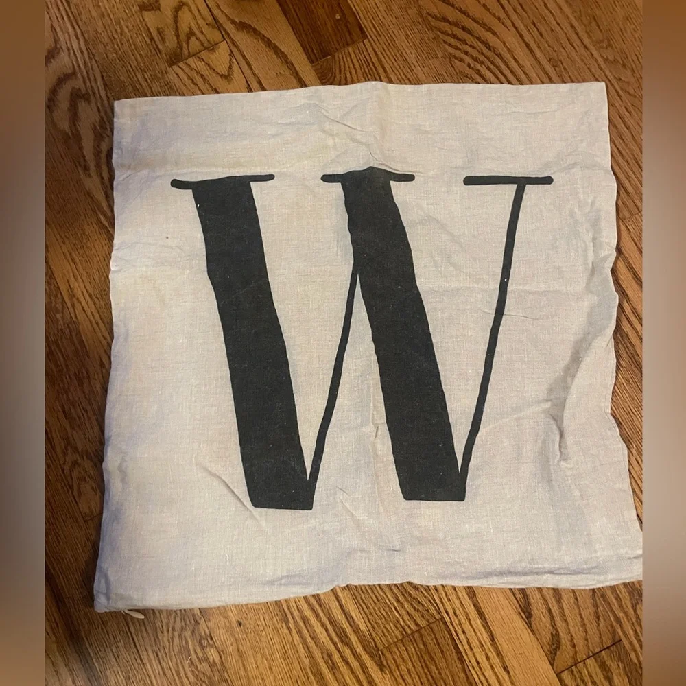 West Elm Accent Pillowcase Letter W
