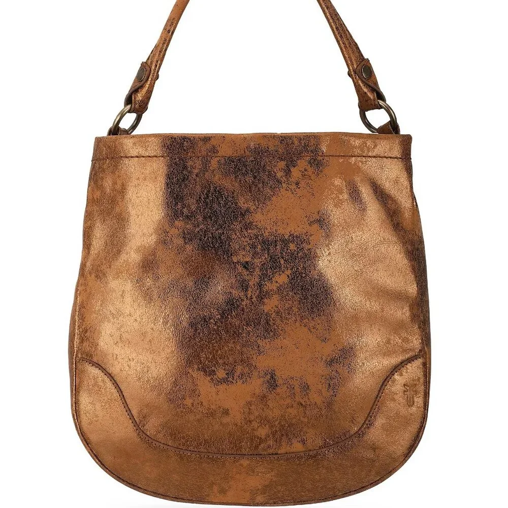 Frye $396 Melissa Metallic Leather Hobo Bag NWOT!
