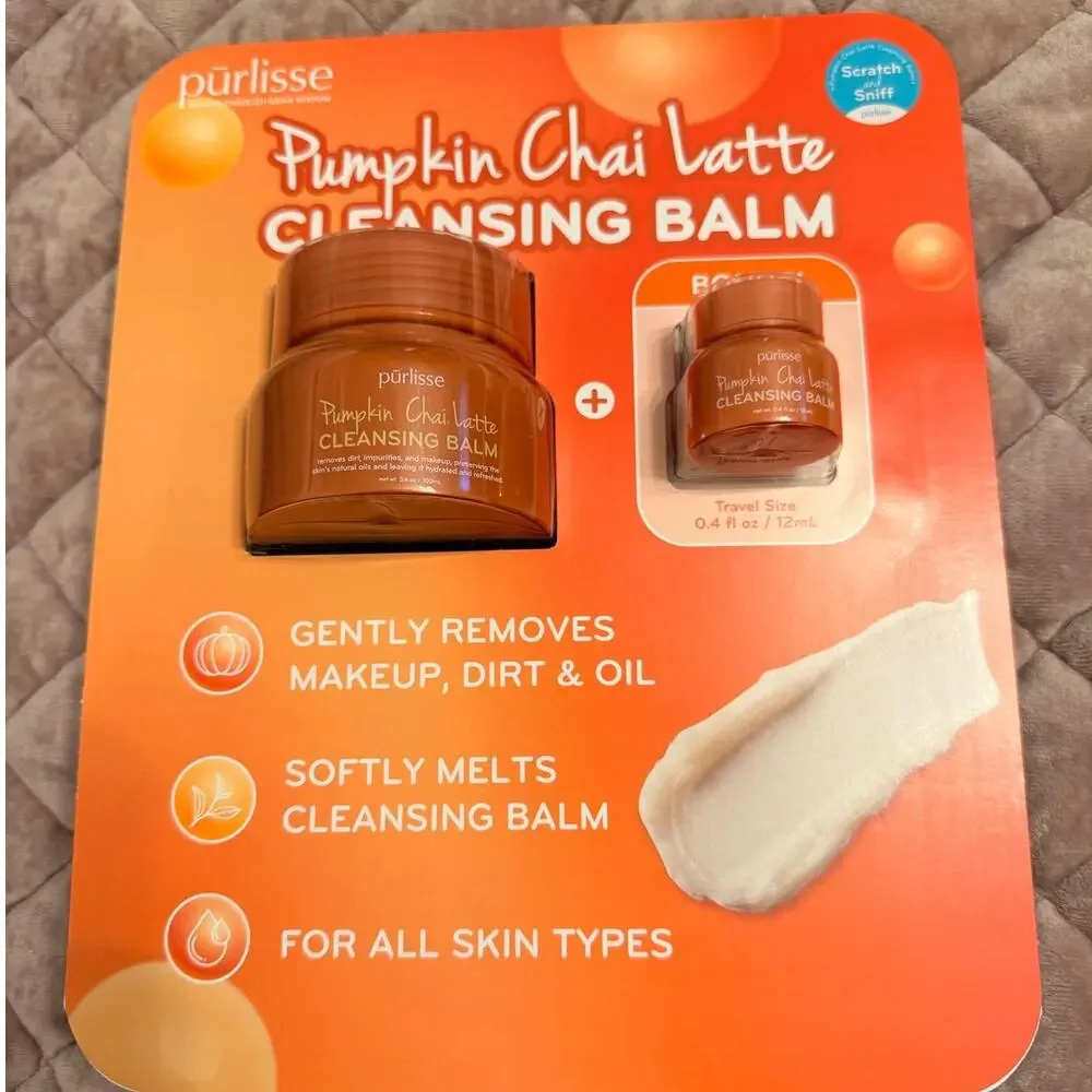 Purlisse Pumpkin Chai Latte Cleansing Balm 3.4 oz + Bonus 0,4oz FREE GIFT