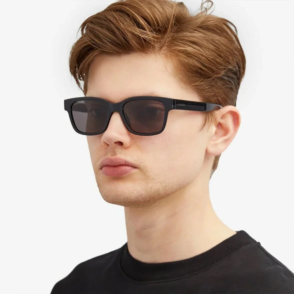 BRAND NEW Gucci GG1716S 001 Black Grey Square Unisex Sunglasses