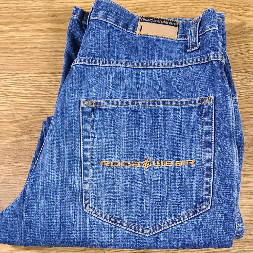 ROCAWEAR Y2K VINTAGE 1999 MEN'S WIDE LEG STRAIGHT 34x30 LIKE NEW  FEEL JEAN